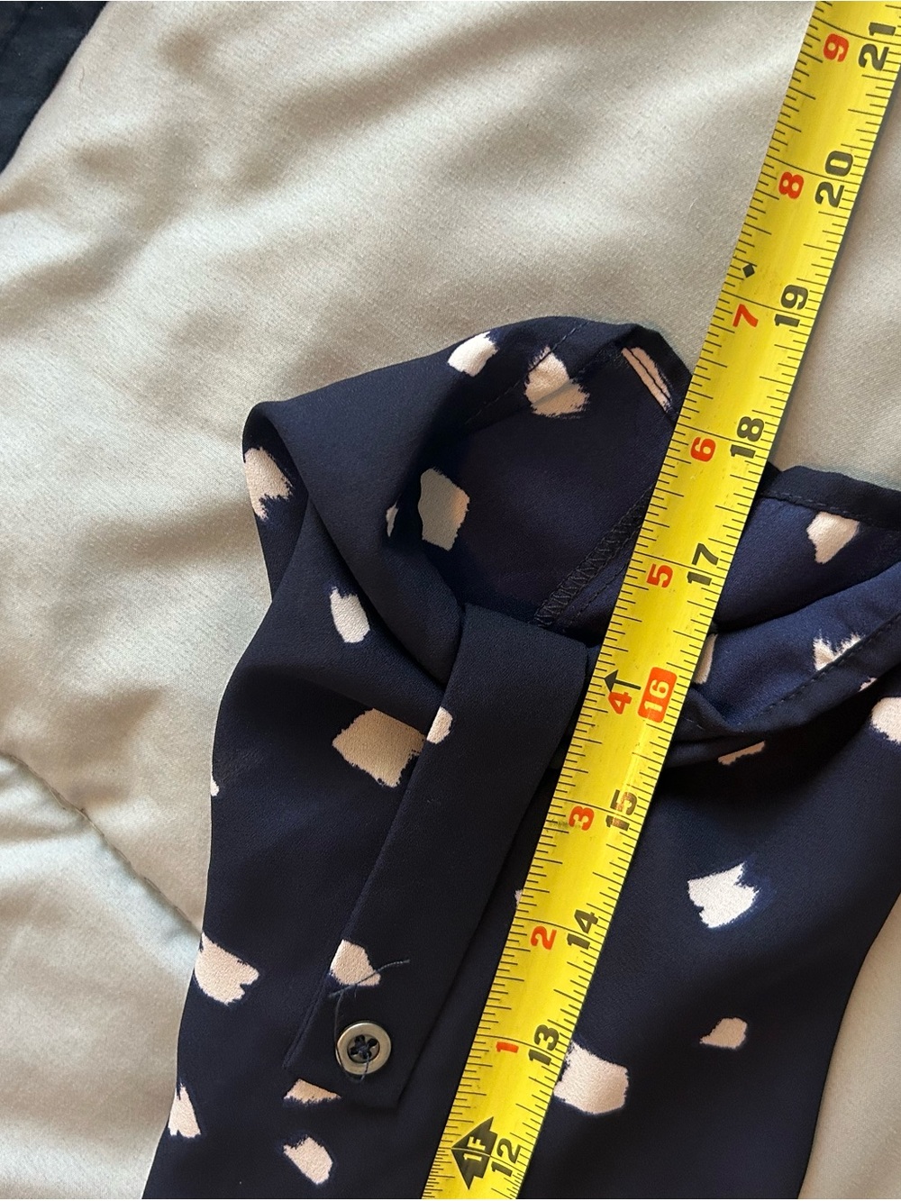 Lush 2X Navy V-Neck Spot Print Blouse - Picture 10 of 12